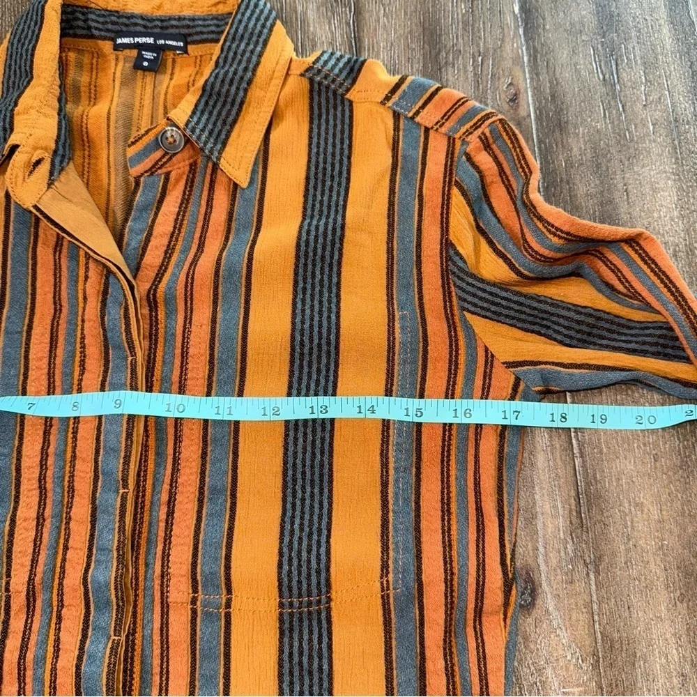 James Perse Short Vintage Jumpsuit Striped Romper Cotton